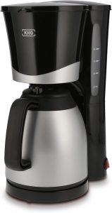 KHG Thermos-Kaffeemaschine schwarz-silber, 8 Tassen